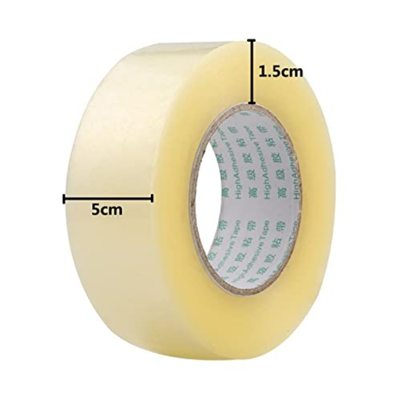 Wgwioo 투명 소포 테이프, 50MM×100M 안전하고 끈적끈적한 포장 테이프, 이동용, 소포 밀봉, 배송, 8롤 +1 디스펜서