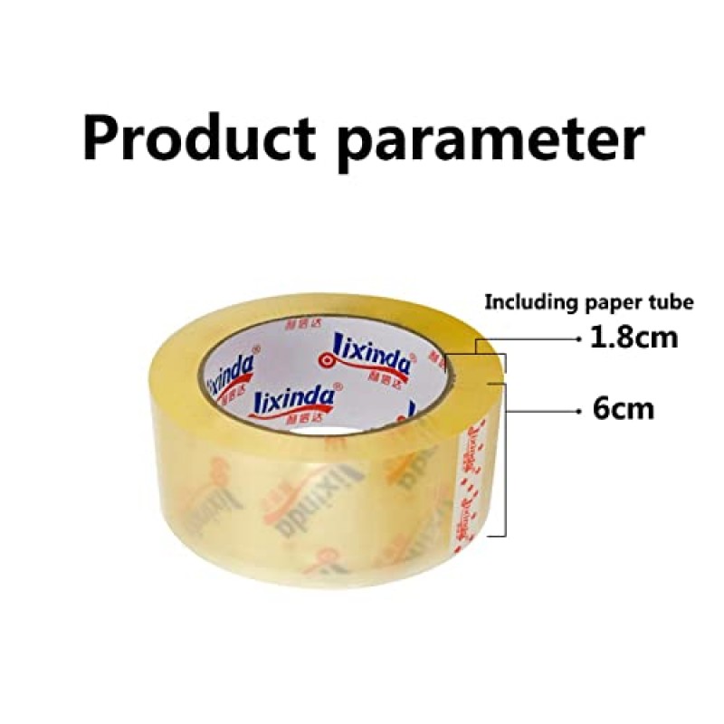 Wgwioo 와이드 포장 테이프, 6롤 소포 테이프, 60MM×98M 포장 테이프, 소포 및 상자 밀봉용