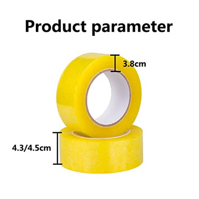 Wgwioo 5 롤 포장 테이프/소포 테이프, 300M 테이프 롤, 이사, 포장 소포, 골판지 상자 및 상자, 투명, 4.3cm×3.8cm