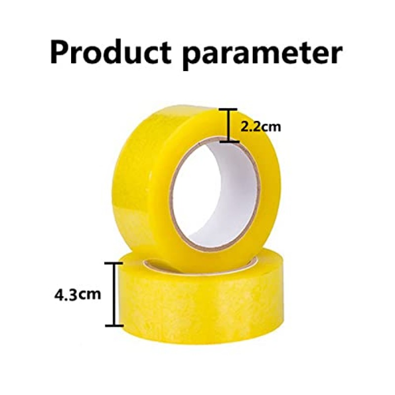 Wgwioo 8 롤 투명 포장 테이프, 포장 테이프 헤비 듀티 43MM×150M, 이사용, 소포 포장, 흰색