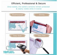 Triplast 3000 x DL 인쇄된 문서 동봉 지갑(230 x 110mm) | 껍질을 벗기고 밀봉하는 투명 플라스틱 봉투/소매/주머니/지갑 | 송장, 포장 목록, 배송 메모를 소포에 첨부하세요.