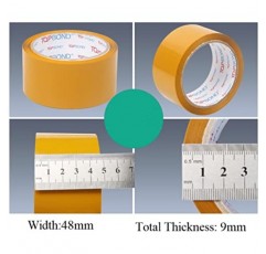 OWZSAN 포장 테이프 노란색 소포 상자 자동 포장 테이프 48mm*9mm 무소음 강한 점도 보호 테이프 배송 테이프