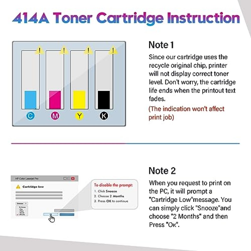 414A 토너 카트리지 HP 414A W2020A 414X W2020X 토너 교체용 칩이 포함된 4팩 HP 컬러 프로 MFP M479fdw M479fdn M454dw M454dn M479 M454 M480f 프린터 잉크(검은색 시안 마젠타 노란색)