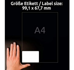 Avery L7165 접착식 소포 배송 라벨, 레이저 프린터, A4 시트당 라벨 8개, 라벨 320개, UltraGrip, 흰색
