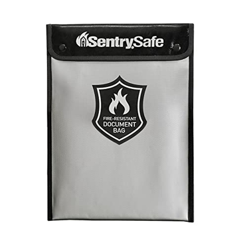 SentrySafe 1210 방화 상자(키 잠금 장치 및 볼트 다운 하드웨어 포함), 0.18 cu. ft, 문서용 지퍼가 달린 검정 및 방화 및 방수 가방, 5