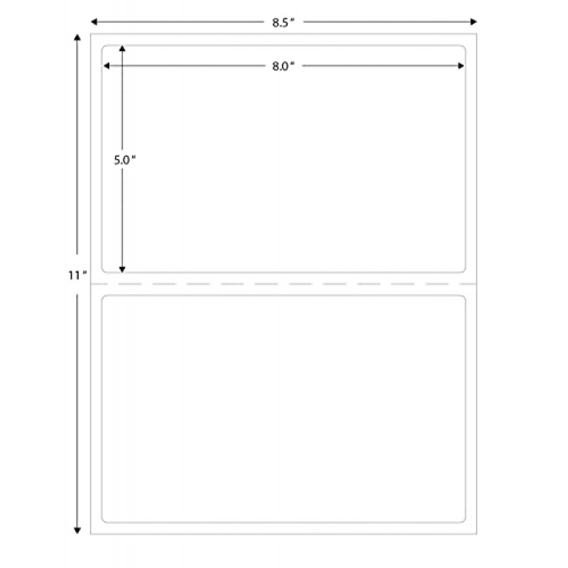 빈 라벨 반 시트 둥근 모서리 배송 라벨, 영구 흰색 무광택 라벨 잉크젯 및 레이저 프린터 보장, 쉽게 떼어낼 수 있음 Made in USA 8
