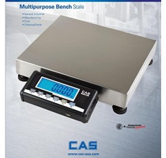 CAS GW-150 스테인레스 스틸 팬이 포함된 벤치 저울 NTEP 무역 적법, 소포/배송 저울 150lb x 0.05lb