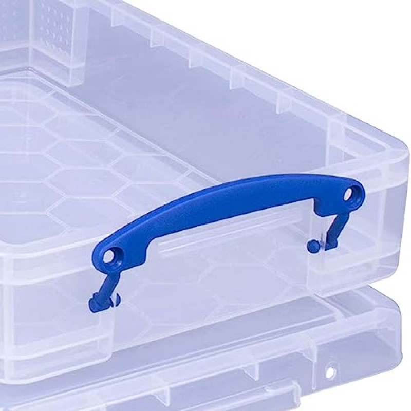 정말 유용한 상자 4리터 플라스틱 쌓을 수 있는 보관 용기(스냅 뚜껑 및 내장형 클립 잠금 손잡이 포함), 투명(10팩)