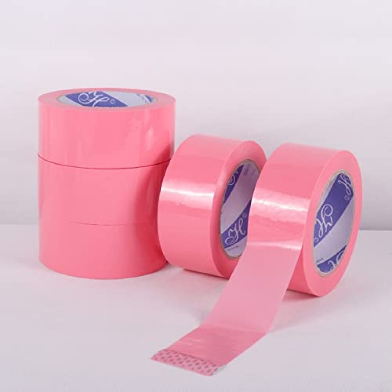 Wgwioo 6 롤 포장 테이프, 분홍색 소포 테이프, 상자 포장, 이사, 소포 및 상자 밀봉, 4.5CM×100M
