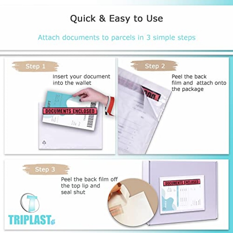 Triplast 4000 x A6 인쇄 문서 동봉 지갑(158 x 110mm) | 껍질을 벗기고 밀봉하는 투명 플라스틱 봉투/소매/주머니/지갑 | 송장, 포장 목록, 배송 메모를 소포에 첨부하세요.