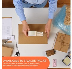 PackageZoom 투명 포장 테이프 2롤 x 110야드 상자 밀봉 및 이동, 우편물 발송, 사무실 보관 및 테이프 건 리필용 내구성 접착 포장 테이프 2