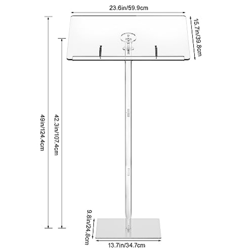 KSacry 아크릴 연단 스탠드, 교회용 설교단 23.6