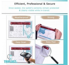 Triplast 1000 x A4 인쇄 문서 동봉 지갑(328 x 230mm) | 껍질을 벗기고 밀봉하는 투명 플라스틱 봉투/소매/주머니/지갑 | 송장, 포장 목록, 배송 메모를 소포에 첨부하세요.