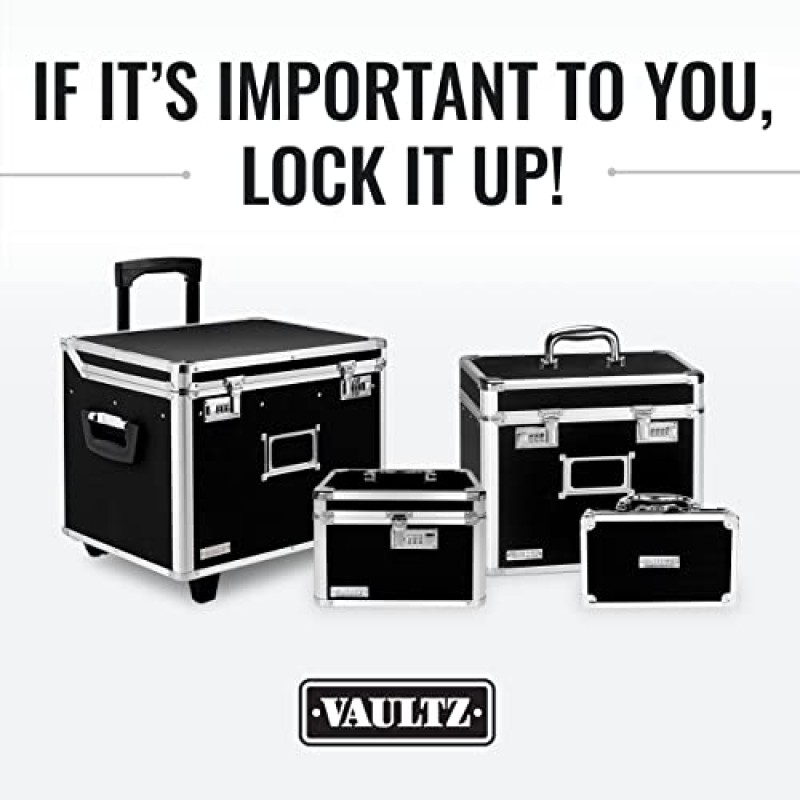 Vaultz 보관함 잠금 상자 - 6.5 x 23 x 13.5인치 잠금식 기숙사 보관 트렁크(콤비네이션 자물쇠 포함) - 서류 가방, 의약품 상자, 개인 물품용 잠금 상자, 현금, 노트북 - 흰색