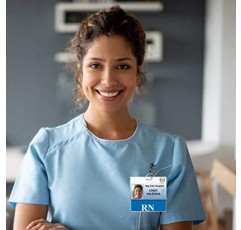 대량 50 팩 - 파란색 테두리가 있는 간호사를 위한 RN 수평 배지 친구 - 전문가 ID로 등록 간호사를 쉽게 인식할 수 있음