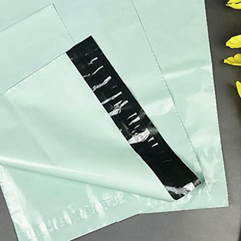 50개/갑 특급 택배 가방, 연한 녹색 자체 접착 의류 우편 봉투 방수 PE 봉투 우편 배송 가방 (색상: 28x37x5cm 50pcs)