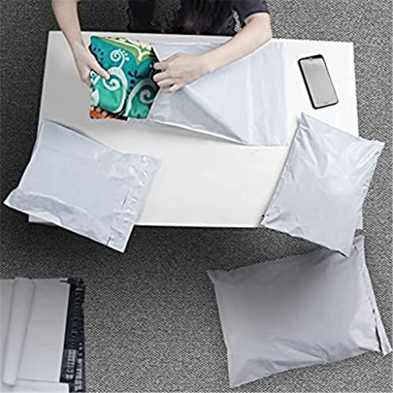 WYNLBZQ 흰색 택배 가방, 특급 봉투 보관 가방 우편 봉투 자체 접착 씰 PE 플라스틱 파우치 포장 (크기: 35x52cm 50개)