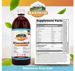 Maximum Living MineralRich Minerals Supplement - 비타민과 미량 미네랄의 액체 혼합 - 32온스