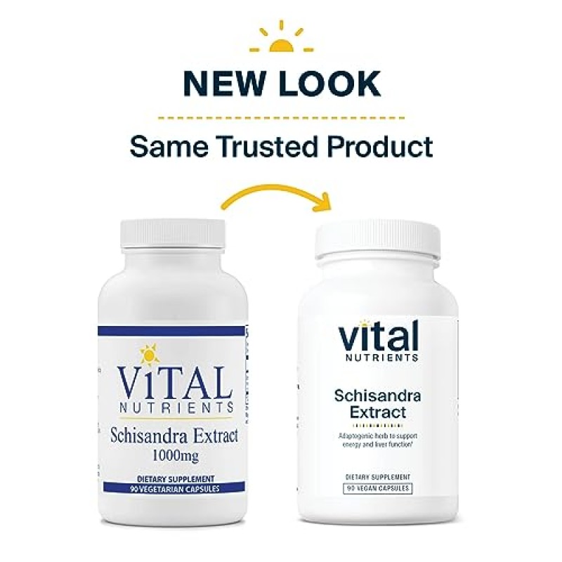 Vital Nutrients - 오미자 추출물 - 간, 면역, 에너지 및 지구력 지원 - 병당 90 채식 캡슐 - 1000 mg