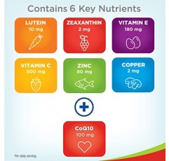PreserVision AREDS 2 심장 건강을 위한 CoQ10 함유 눈 비타민, 루테인, 제아잔틴, 비타민 C 및 E, 아연, 구리, 소프트젤 100정