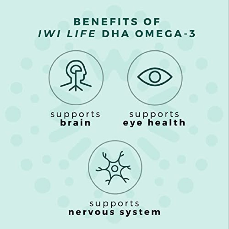 IWI Life 오메가-3 조류 기반 DHA - 60 소프트젤 - 500mg 비건 DHA - 신체, 눈, 뇌 지원을 위한 심장 건강 및 면역 보조제 - 글루텐 프리 및 비 GMO - 30일 분량