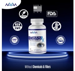 CataRx 백내장 렌즈 및 AREDS2 시력을 위한 황반 지원 눈 비타민 - 비건 및 글루텐 프리 - NAC, 루테인, 제아잔틴, 빌베리 함유 - 남성 및 여성용 - 60 캡슐