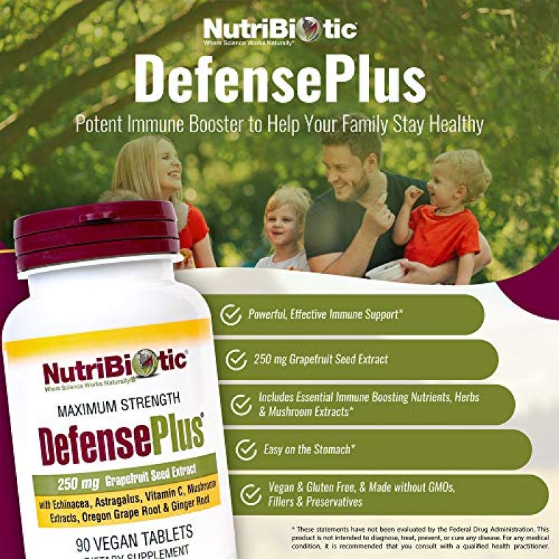 NutriBiotic Defenseplus 정제, 250mg, 90개