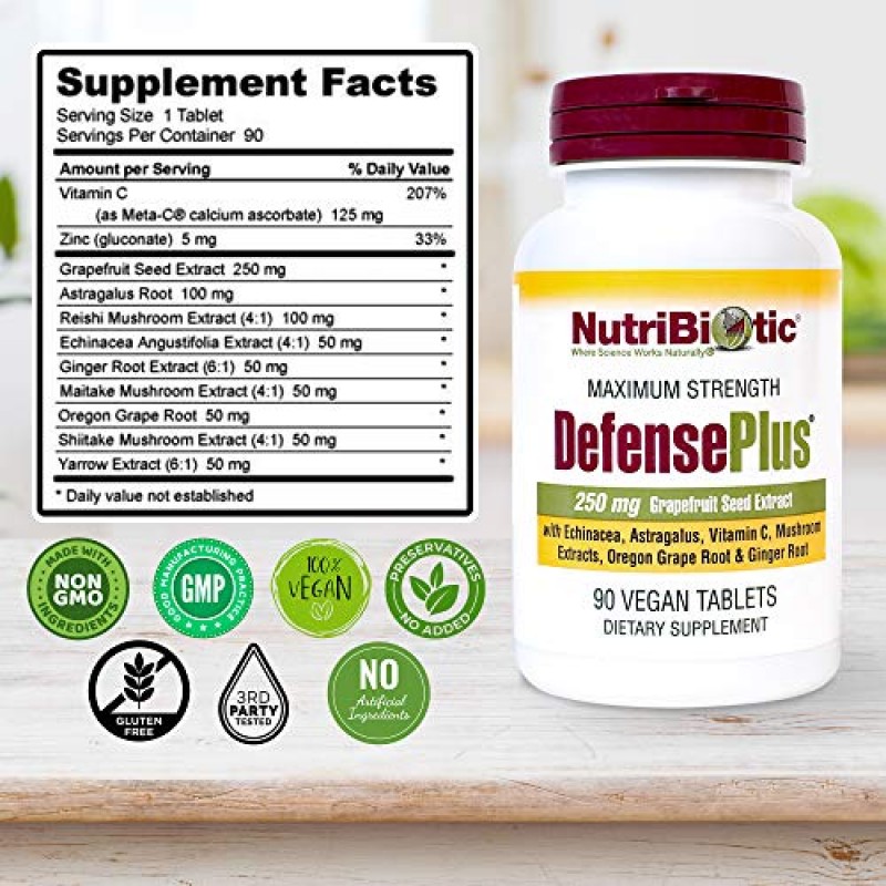 NutriBiotic Defenseplus 정제, 250mg, 90개