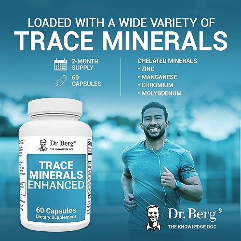 Berg Trace Minerals Enhanced Complex - 70가지 이상의 영양이 풍부한 건강 미네랄 함유 - 천연 성분으로 제조 - 건강 보조식품 - 60 캡슐