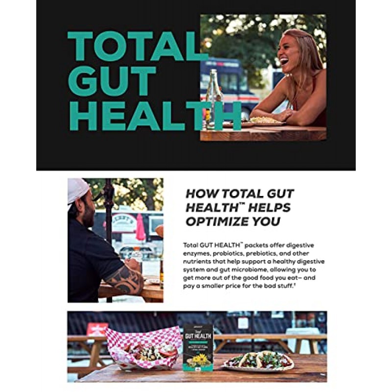 ONNIT Total Gut Health - 여성 및 남성을 위한 완전한 프로바이오틱스 및 소화 효소 보충제 | 5가지 계통의 프로바이오틱스, 프리바이오틱스, 효소, 베타인 HCL