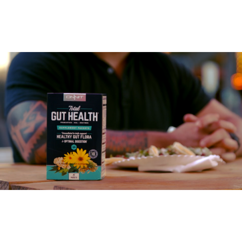 ONNIT Total Gut Health - 여성 및 남성을 위한 완전한 프로바이오틱스 및 소화 효소 보충제 | 5가지 계통의 프로바이오틱스, 프리바이오틱스, 효소, 베타인 HCL