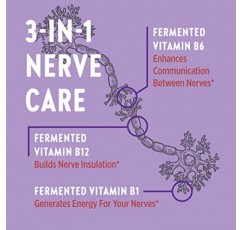 머리부터 발끝까지 3-in-1 신경 지원을 위한 New Chapter 신경 건강 보조제 - 비타민 B1은 신경을 위한 에너지를 생성하고, 비타민 B6는 신경 통신을 강화하며, 비타민 B12는 신경 절연을 구축합니다. 30ct