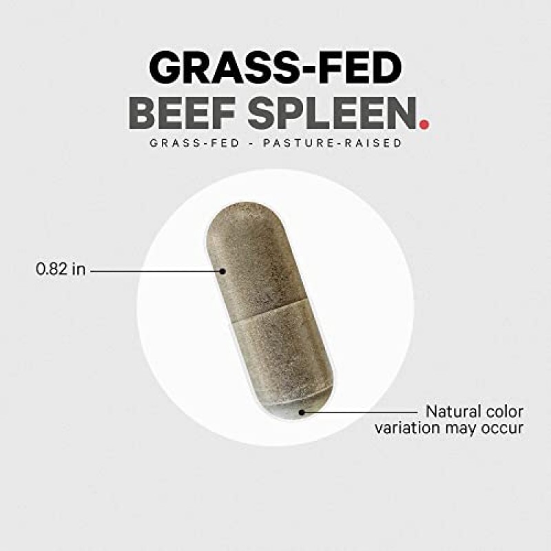 Codeage Grass Fed 쇠고기 비장 보충제 - 동결 건조, 탈지되지 않은 건조된 쇠고기 비장 소 알약 선육 - 비장을 위한 목장에서 자란 아르헨티나 쇠고기 비타민 - GMO 없음 -180 캡슐