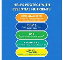 Ocuvite 눈 비타민 및 미네랄 보충제, 아연, 비타민 C, E, 오메가 3, 루테인 및 제아잔틴 함유, Bausch & Lomb Ocuvite 성인 50+ 눈 비타민 및 미네랄 소프트젤, 50개(포장은 다를 수 있음)