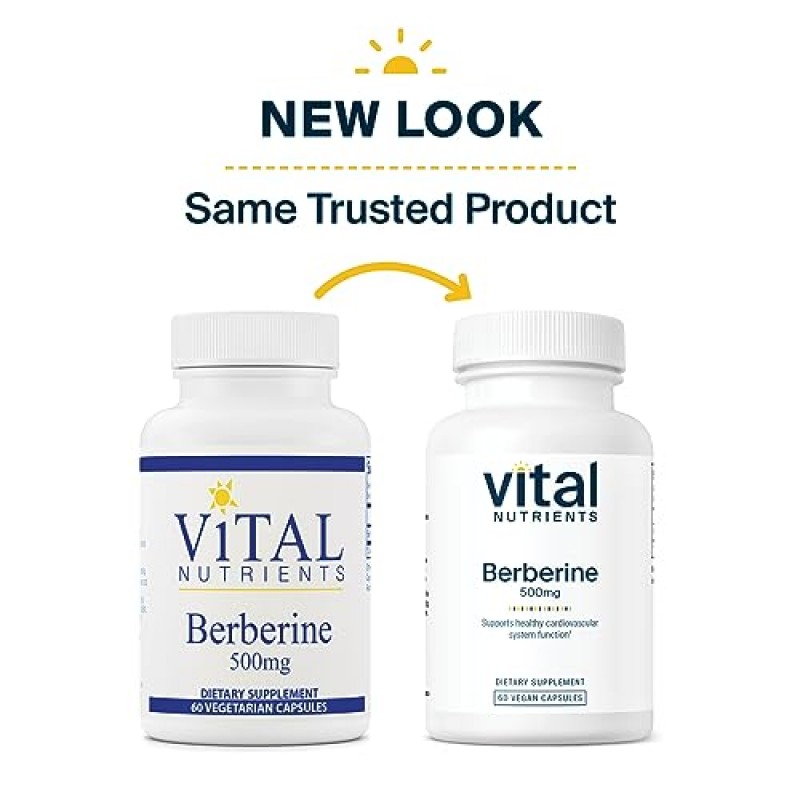 Vital Nutrients - 베르베린 - 건강한 혈당 수준을 촉진하고 장 기능을 조절하며 정상적인 트리글리세리드 수준을 유지하는 데 도움이 됩니다. - 병당 60 채식 캡슐 - 500 mg