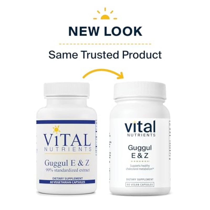 Vital Nutrients - Guggul E 및 Z 99% - 콜레스테롤 수치 지원 - 병당 60 채식 캡슐