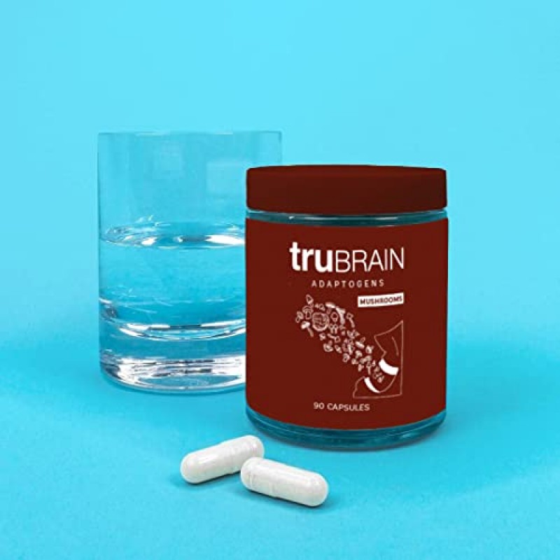 TruBrain Nootropic Capsules - 집중력, 에너지, 선명도. 빠르게 흡수되는 Nootropics 캡슐 | 두뇌 부스터 | 기억력 향상 | 미루는 습관을 멈추세요 (버섯)