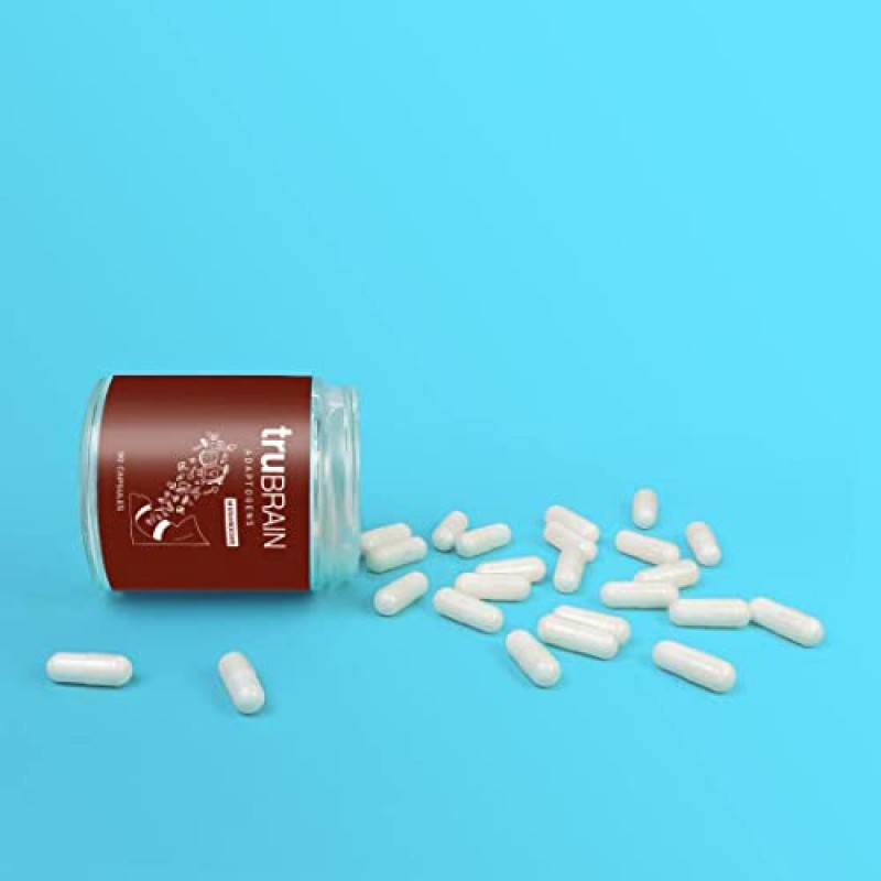 TruBrain Nootropic Capsules - 집중력, 에너지, 선명도. 빠르게 흡수되는 Nootropics 캡슐 | 두뇌 부스터 | 기억력 향상 | 미루는 습관을 멈추세요 (버섯)