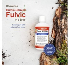 Vital Earth Minerals Fulvic Minerals Liquid – 세포 해독, 건강, 내장 건강을 위한 70+ 미량 미네랄, 전해질, 풀빅산 미네랄, 32 Fl Oz (2팩)