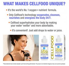 Cellfood 액체 농축액 - 1 액량 온스, 2 팩 - 산소 + 영양 보충제 - 면역 체계, 에너지, 지구력, 수화 및 전반적인 건강 지원 - 글루텐 프리, 비 GMO, 코셔 - 22쿼트 이상 생산