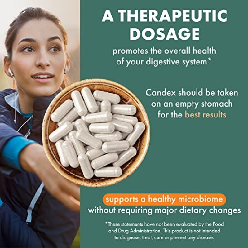 Pure Essence Candex Supplement - 소화 효소가 포함된 효모 과증식 보충제, 남성 및 여성을 위한 효모 감염 프로바이오틱 트리트먼트 - 120 캡슐