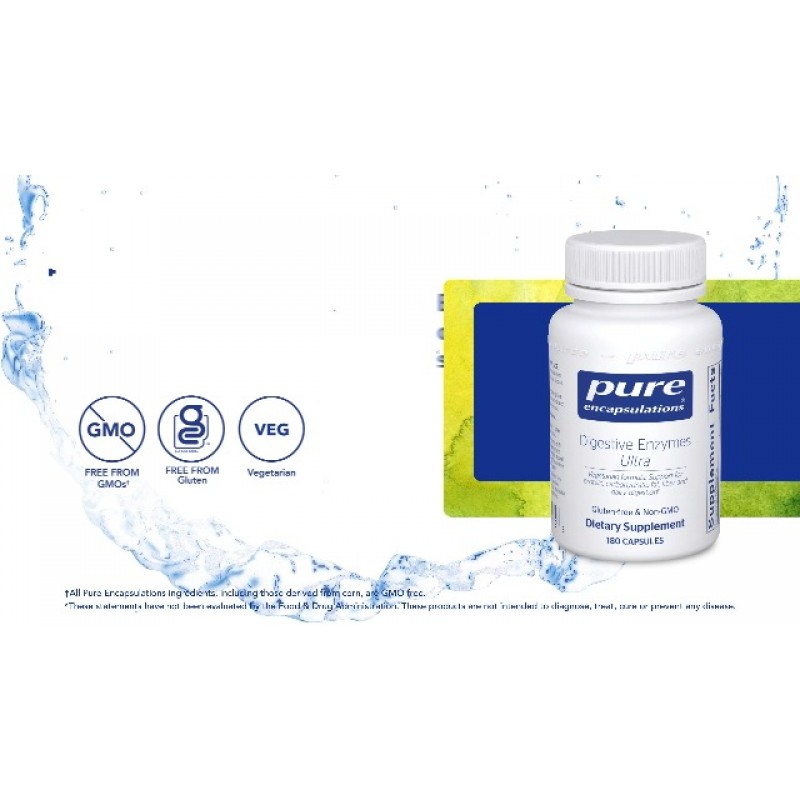 Pure Encapsulations Digestive Enzymes Ultra - 단백질, 탄수화물, 섬유질 및 유제품 소화를 지원하는 채식 소화 효소 보충제* - 180 캡슐