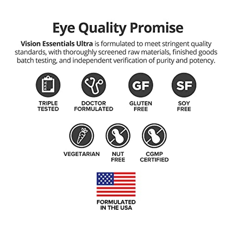 Dr. Whitaker의 Vision Essentials Ultra with 루테인 | 황반 및 망막 건강, 눈의 피로, 안압, 안구 건조, 기분 지원 등을 위한 단 하나의 일일 알약으로 포괄적인 지원