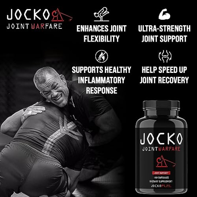 Jocko Fuel 관절 지원 보충제 - 강황 및 보스웰리아 함유 관절 통증, 이동성 및 유연성을 위한 글루코사민 MSM(180 캡슐)