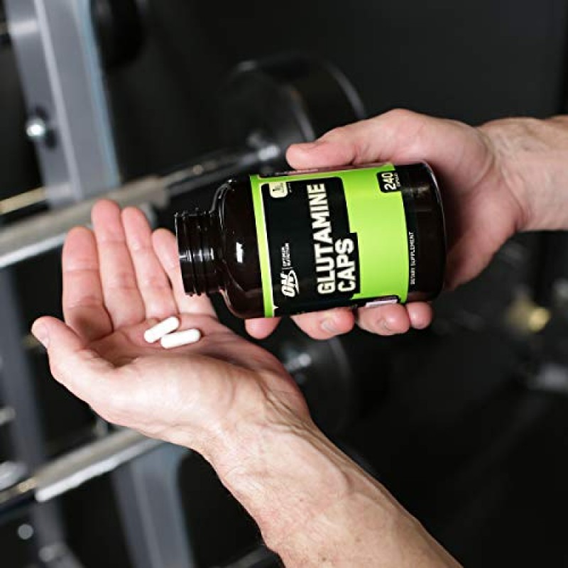 Optimum Nutrition 인스턴트 BCAA 캡슐, 케토 친화적 분지사슬 필수 아미노산(400개), 글루타민 근육 회복 캡슐(240개) 포함 - 번들 팩