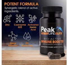 Peak Life Elite 면역력 강화 지원 - 휴믹산 이온 미량 미네랄, CoQ10, 아연이 함유된 3-in-1 비타민 보충제 - 고급 성능과 필수 신체 균형을 위한 일일 영양(3팩)