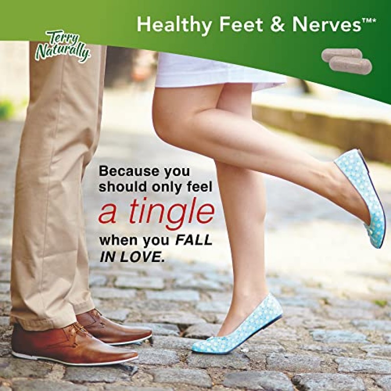 Terry Naturally Healthy Feet & Nerves - 120 비건 캡슐, 2팩 - 신경 기능 지원 보충제 - 비타민 B 및 보스웰리아 함유 - 유전자 변형 성분 없음, 글루텐 없음 - 총 120회 제공량