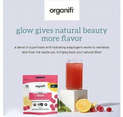 Organifi Glow - 여성용 비건 콜라겐 파우더 - 유기농 맛 물 성분, 30회분