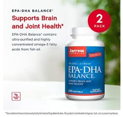 Jarrow Formulas EPA-DHA 밸런스 600 mg - 240 소프트젤, EPA 및 DHA 비율 2-2:1 팩 - 뇌 및 관절 건강 지원 - 초정제, 고농축 - 총 240회 제공량