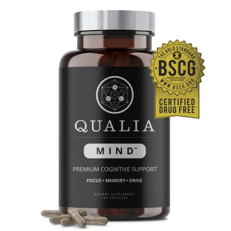 NEUROHACKER COLLECTIVE Qualia Mind Nootropics | 은행나무, 알파 GPC, 바코파 몬니에리, DHA 등이 함유된 기억력, 집중력 및 집중력을 위한 최고의 뇌 보충제 캡슐(154Ct)